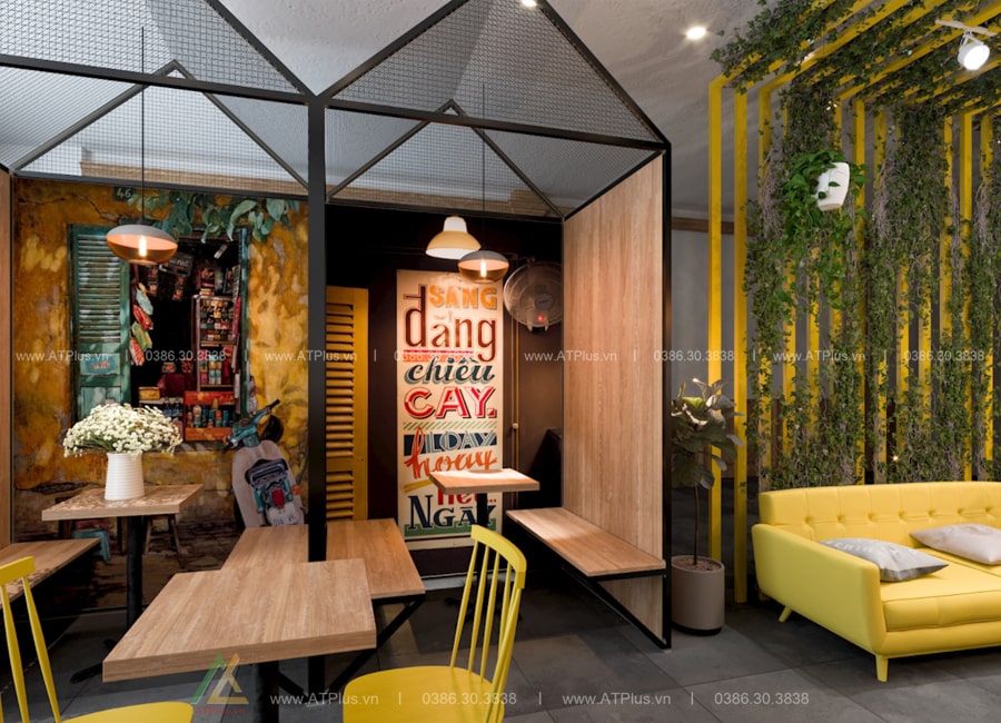 Trang trí thiết kế thi công nội thất quán cafe tại Hải Dương