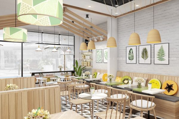 Thiết kế thi công trang trí nội thất quán trà sữa tại bắc ninh