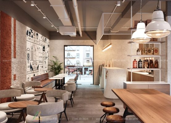 Thiết kế thi công trang trí nội thất quán trà sữa tại Hà Nội