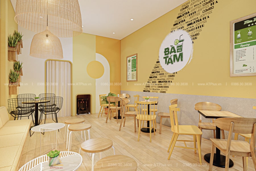 Trang trí thiết kế thi công quán trà sữa trà chanh tại Hà Nam