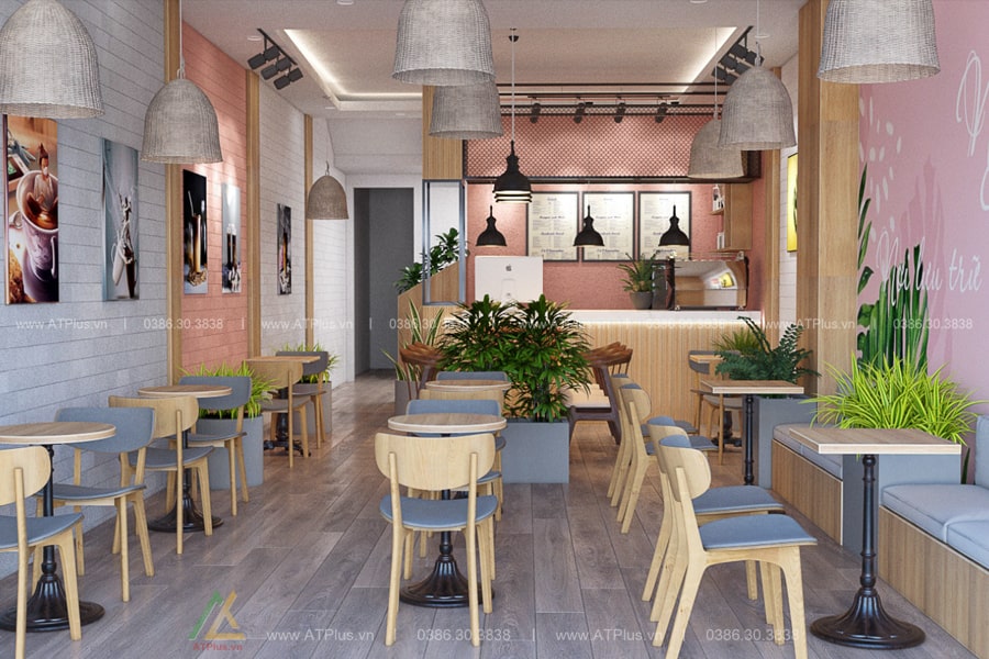 THIẾT KẾ THI CÔNG NỘI THẤT QUÁN TRÀ SỮA, TRÀ CHANH TẠI HƯNG YÊN Thiết kế thi công nội thất quán trà sữa tại Hà Nam