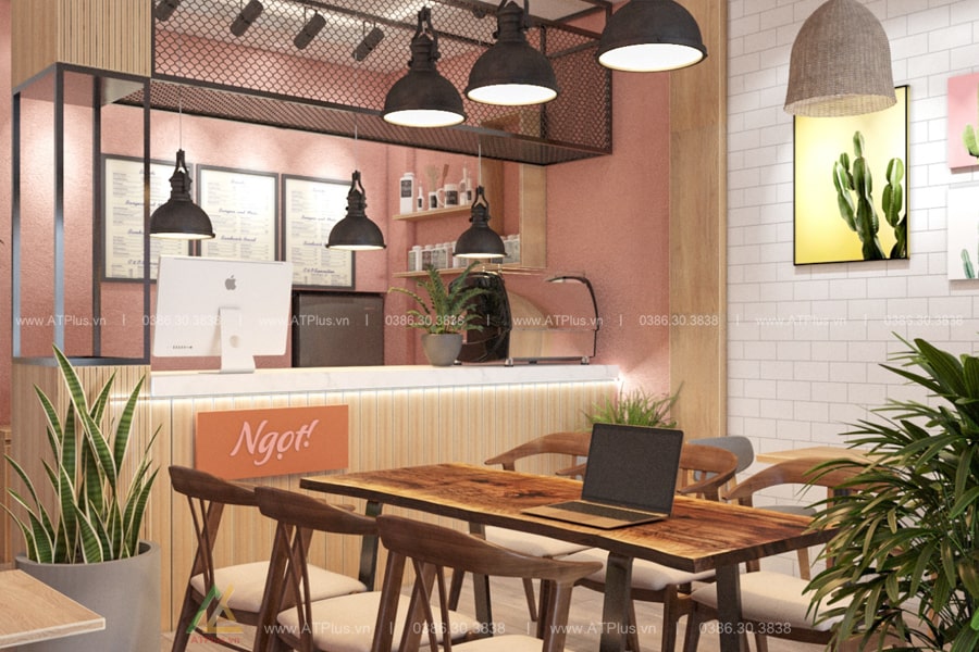 THIẾT KẾ THI CÔNG NỘI THẤT QUÁN TRÀ SỮA, TRÀ CHANH TẠI HƯNG YÊN Thiết kế thi công nội thất quán trà sữa tại Hà Nam