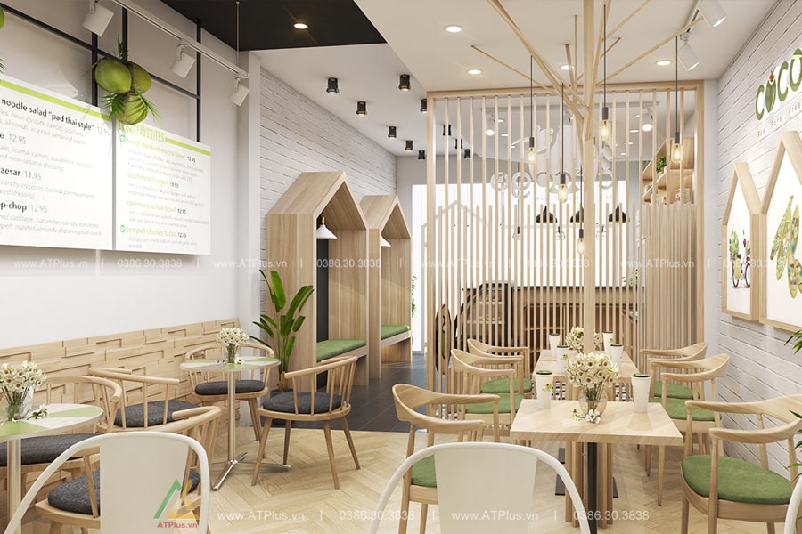 THIẾT KẾ THI CÔNG NỘI THẤT QUÁN TRÀ SỮA, TRÀ CHANH TẠI HƯNG YÊN Thiết kế thi công nội thất quán trà sữa tại Hà Nam