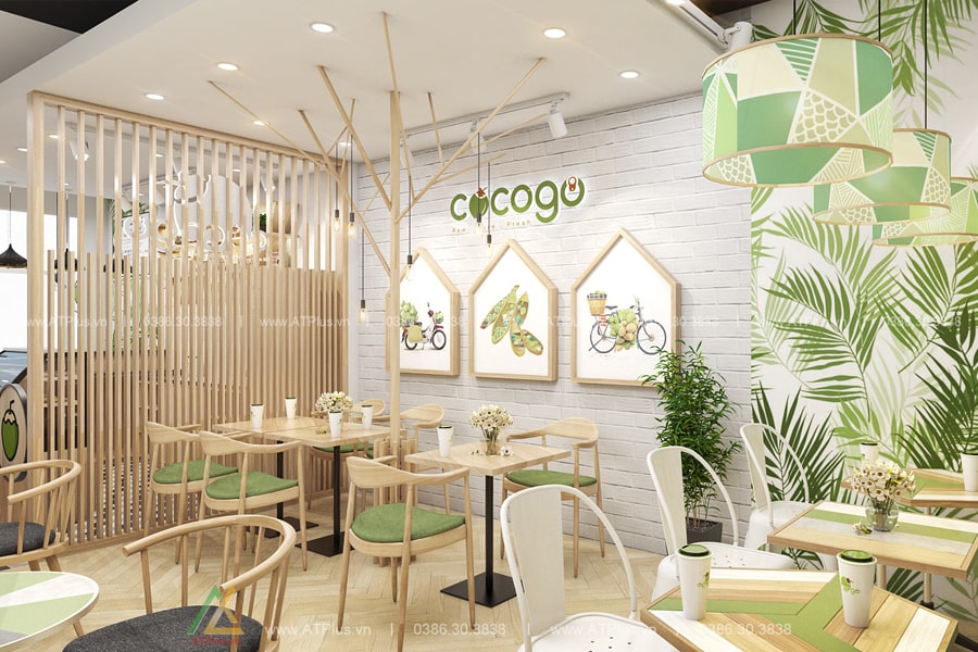 THIẾT KẾ THI CÔNG NỘI THẤT QUÁN TRÀ SỮA, TRÀ CHANH TẠI HƯNG YÊN Thiết kế thi công nội thất quán trà sữa tại Hà Nam