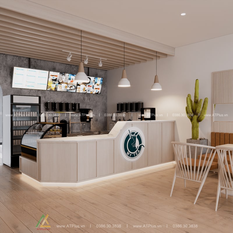 THIẾT KẾ THI CÔNG NỘI THẤT QUÁN TRÀ SỮA, TRÀ CHANH TẠI HƯNG YÊN Thiết kế thi công nội thất quán trà sữa tại Hà Nam