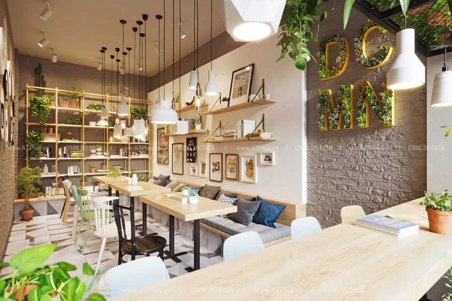 THIẾT KẾ THI CÔNG NỘI THẤT QUÁN TRÀ SỮA TẠI NINH BÌNH Trang trí thiết kế thi công quán trà sữa trà chanh tại Ninh Bình