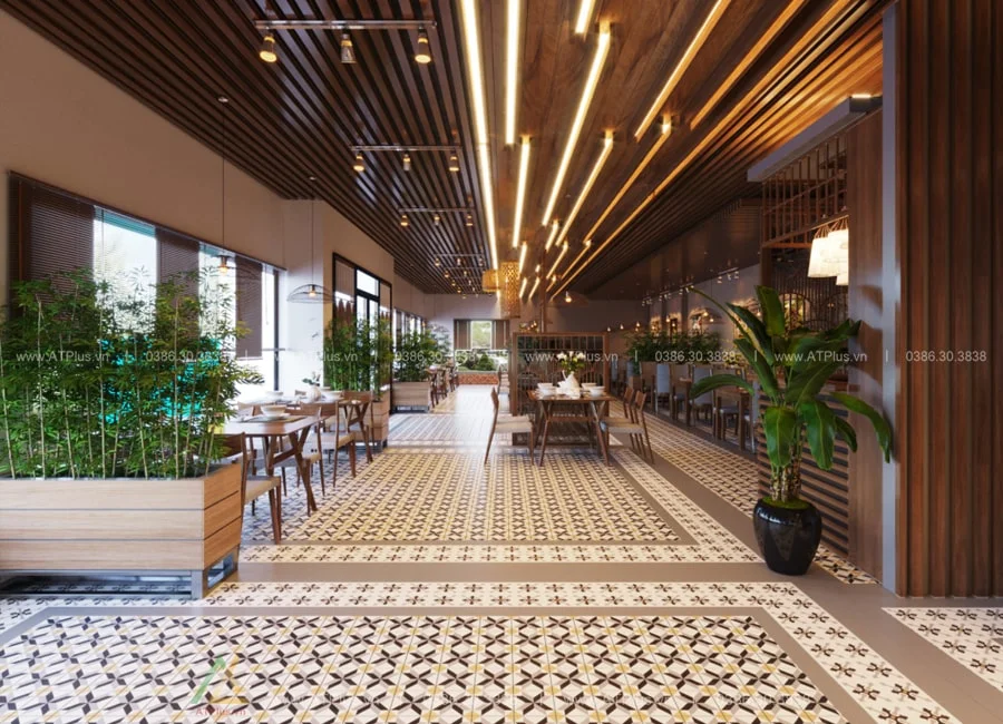 MẪU THIẾT KẾ NHÀ HÀNG ĐẸP - HIỆN ĐẠI Trang trí thiết kế thi công nội thất nhà hàng đẹp hiện đại