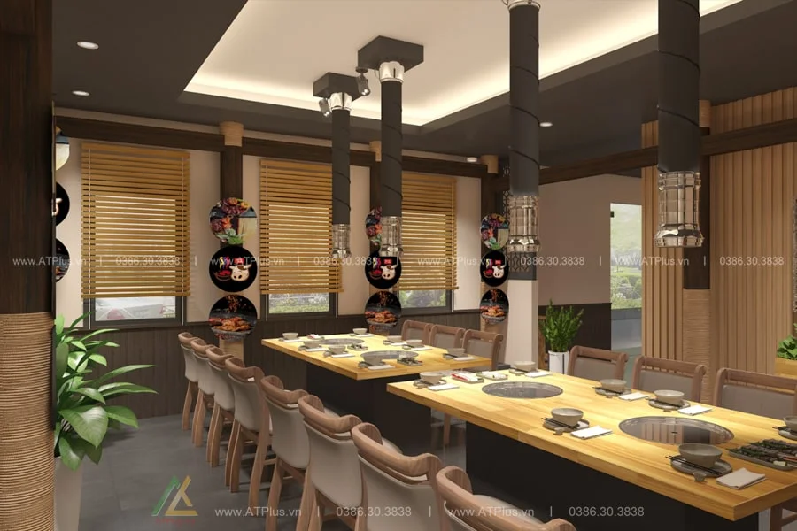 Trang trí thiết kế thi công nội thất nhà hàng lẩu nướng BBQ