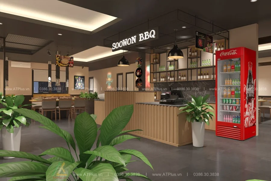 Trang trí thiết kế thi công nội thất nhà hàng lẩu nướng BBQ