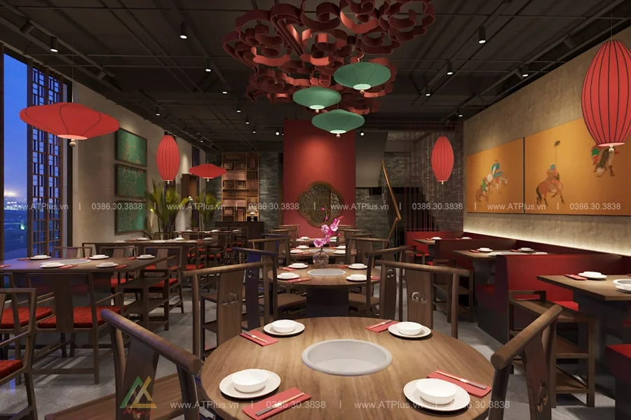 Trang trí thiết kế thi công nội thất nhà hàng lẩu nướng BBQ