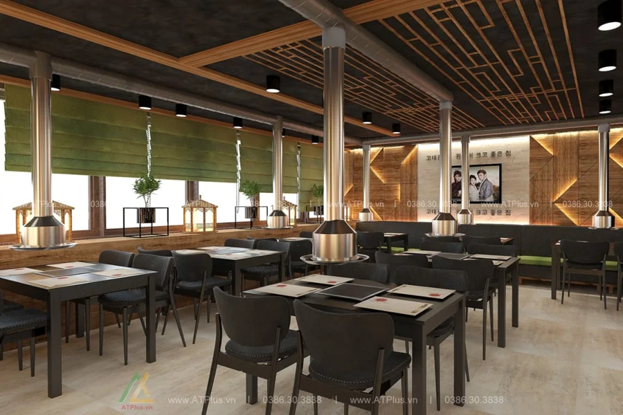 Trang trí thiết kế thi công nội thất nhà hàng lẩu nướng BBQ
