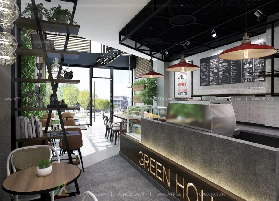 THIẾT KẾ QUÁN CAFE 5M MẶT TIỀN ĐẸP Trang trí thiết kế thi công nội thất quán cafe 5m mặt tiền