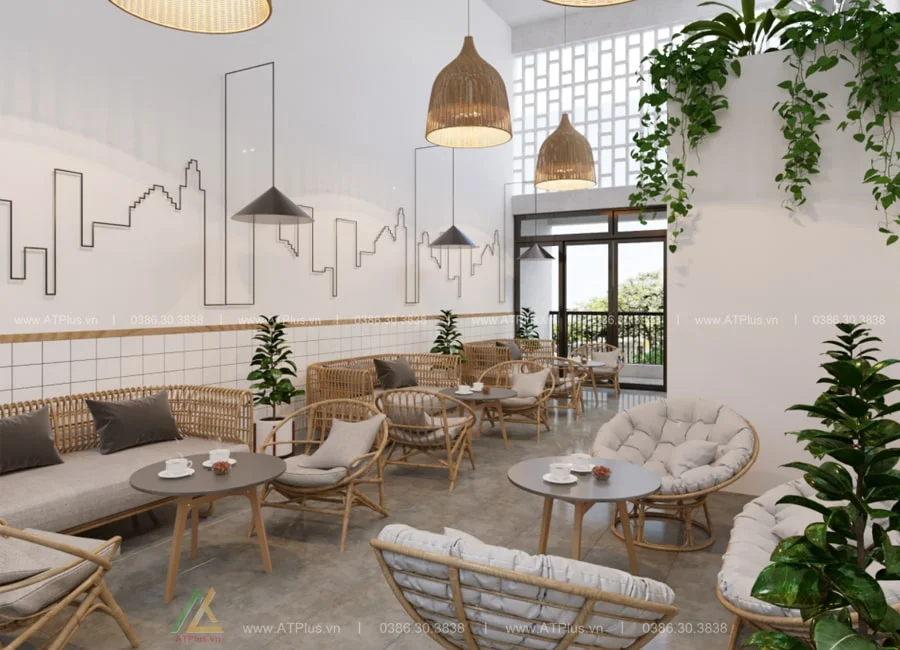 THIẾT KẾ QUÁN CAFE 5M MẶT TIỀN ĐẸP Trang trí thiết kế thi công nội thất quán cafe 5m mặt tiền