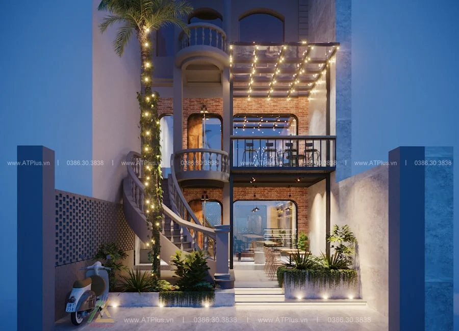 THIẾT KẾ QUÁN CAFE 5M MẶT TIỀN ĐẸP Trang trí thiết kế thi công nội thất quán cafe 5m mặt tiền