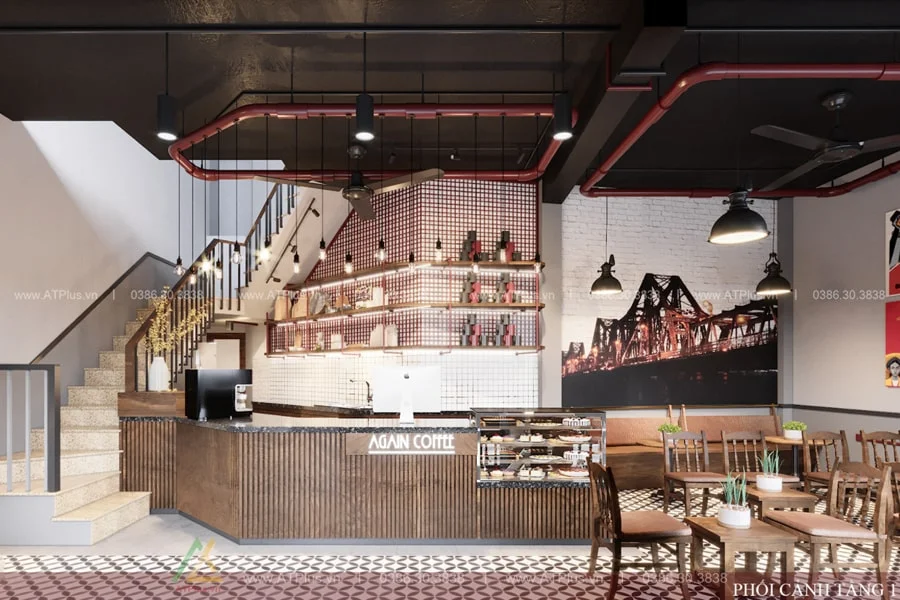 Trang trí thiết kế thi công nội thất quán cafe bình dân đơn giản