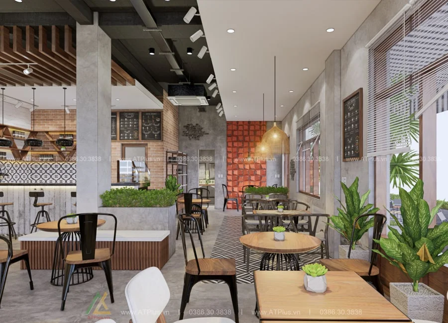 Trang trí thiết kế thi công nội thất quán cafe bình dân đơn giản