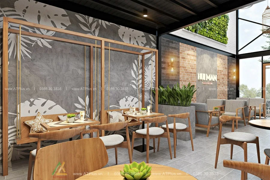 Trang trí thiết kế thi công nội thất quán cafe bình dân đơn giản