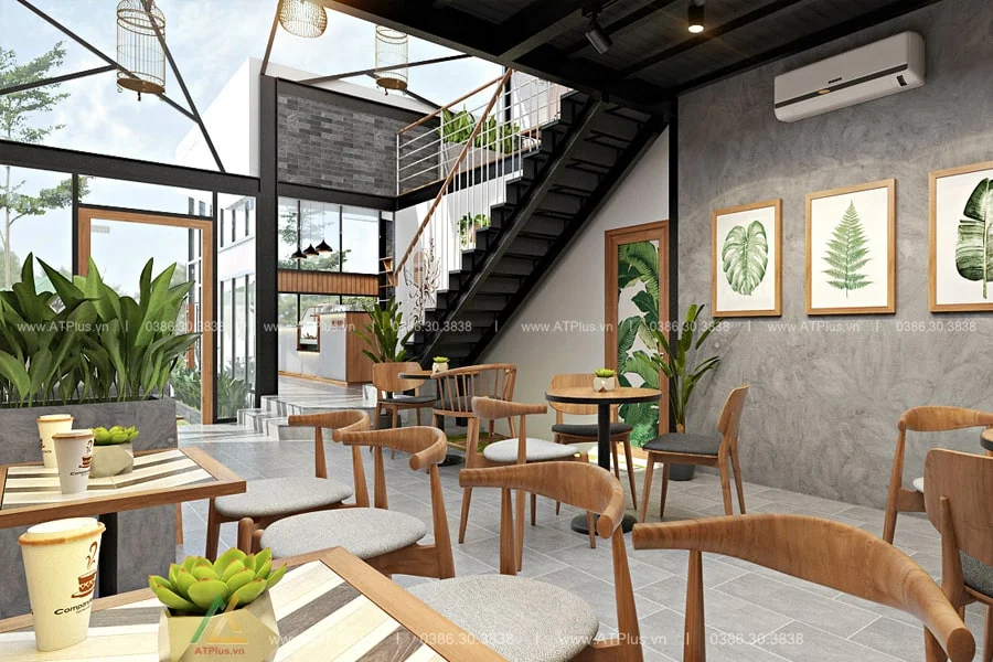 Trang trí thiết kế thi công nội thất quán cafe bình dân đơn giản