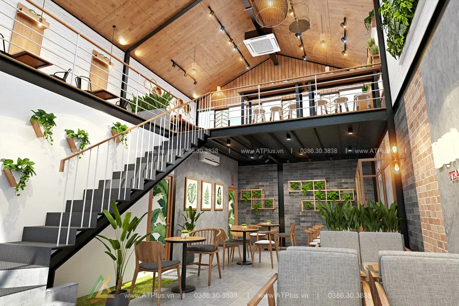 Trang trí thiết kế thi công nội thất quán cafe bình dân đơn giản