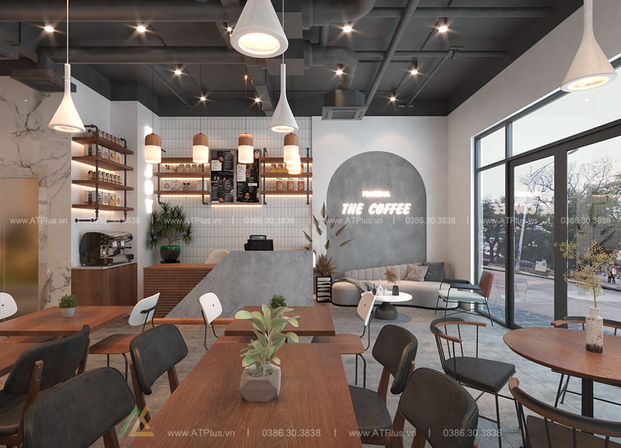 Trang trí thiết kế thi công nội thất quán cafe bình dân đơn giản