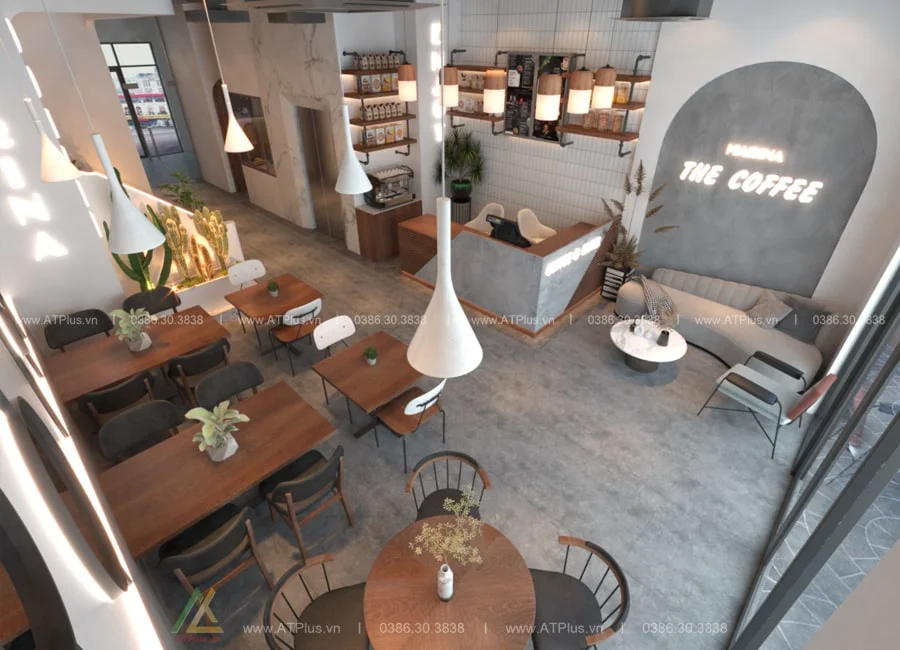 Trang trí thiết kế thi công nội thất quán cafe bình dân đơn giản