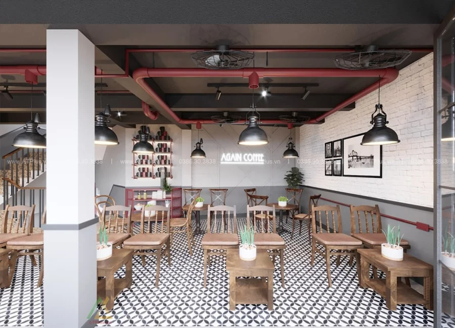 Trang trí thiết kế thi công nội thất quán cafe bình dân đơn giản
