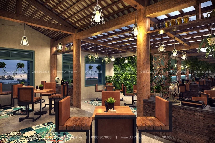 Trang trí thiết kế thi công nội thất quán cafe bình dân đơn giản