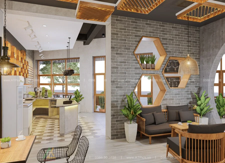 Trang trí thiết kế thi công nội thất quán cafe bình dân đơn giản