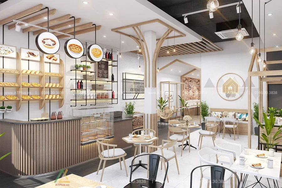 Trang trí thiết kế thi công nội thất quán cafe nhà ống lô phố