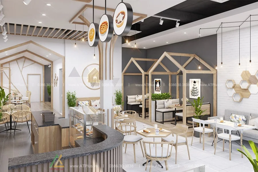 Trang trí thiết kế thi công nội thất quán cafe nhà ống lô phố
