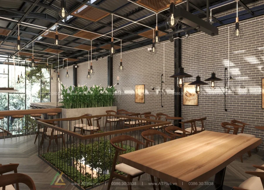 Trang trí thiết kế thi công nội thất quán cafe nhà ống lô phố