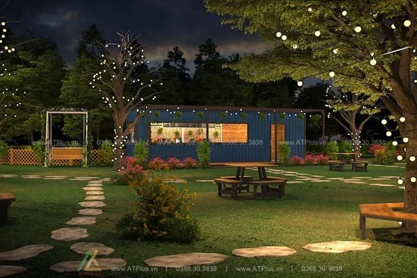 Trang trí thiết kế thi công quán cafe sân vườn