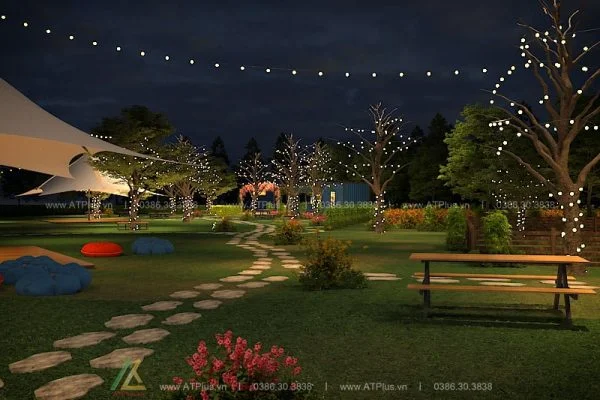 Trang trí thiết kế thi công quán cafe sân vườn