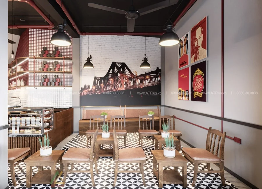 Trang trí thiết kế thi công nội thất quán cafe cóc