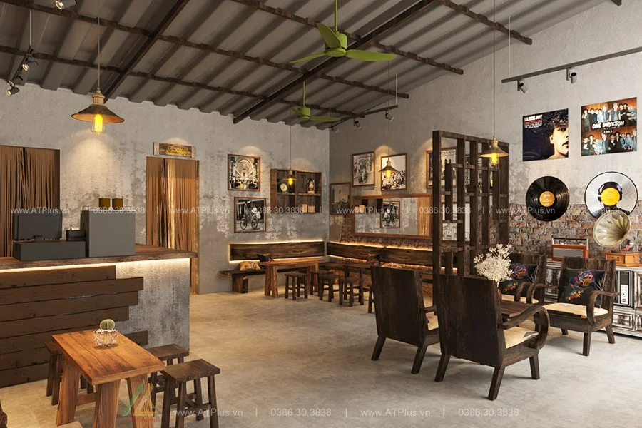 Trang trí thiết kế thi công nội thất quán cafe cóc