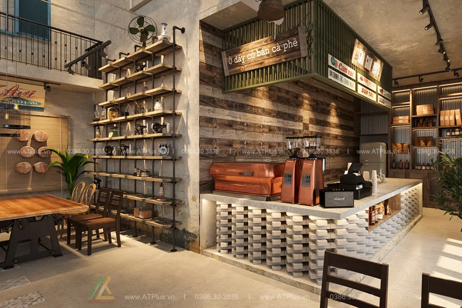 Trang trí thiết kế thi công nội thất quán cafe cóc