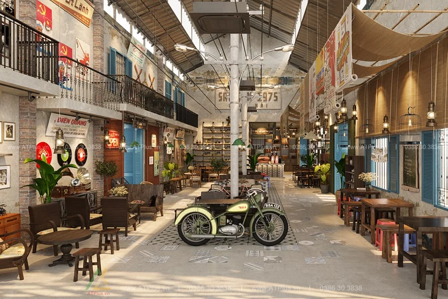 Trang trí thiết kế thi công nội thất quán cafe cóc