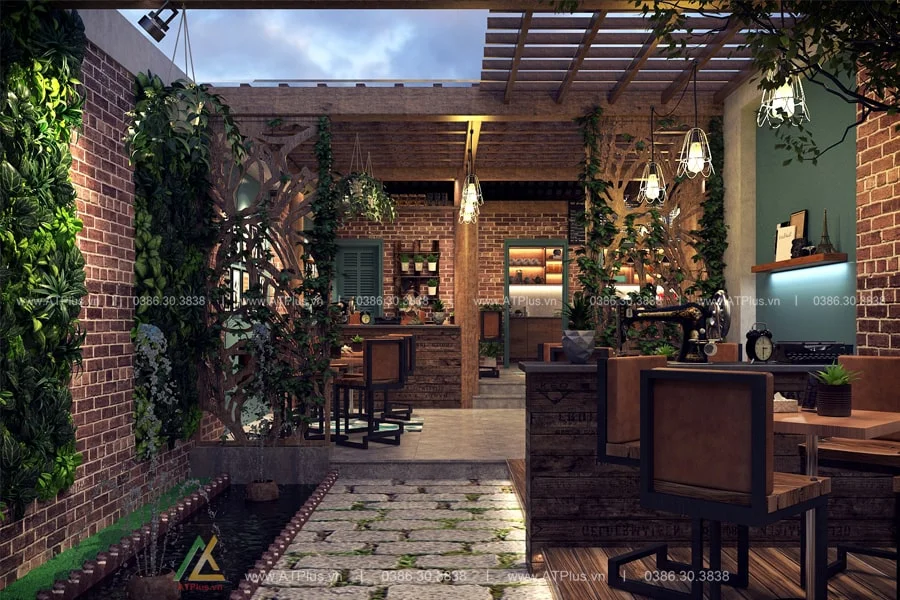 Trang trí thiết kế thi công nội thất quán cafe cóc