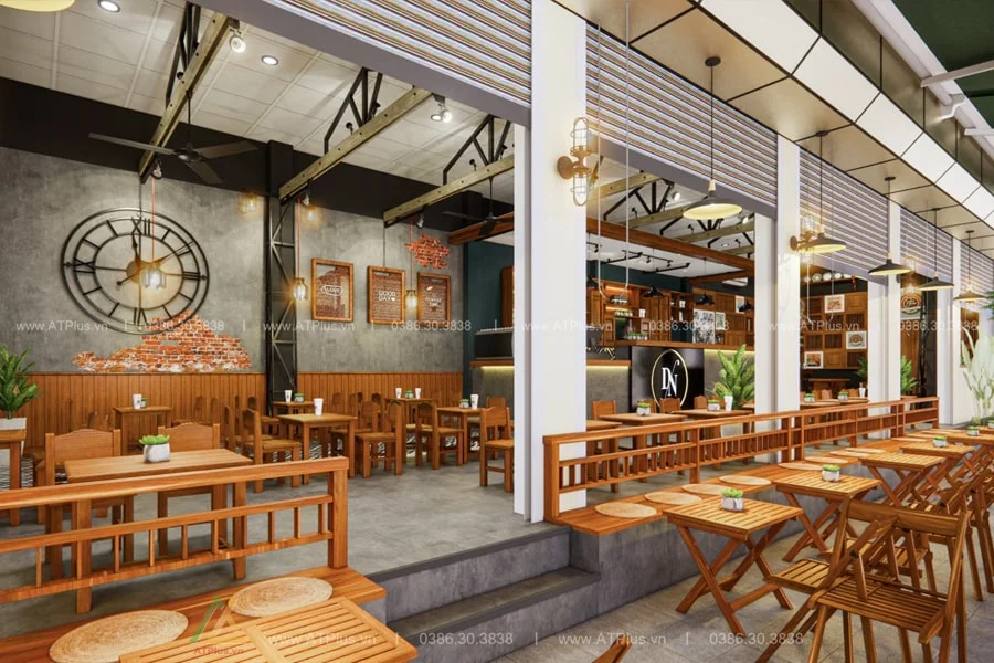 Trang trí thiết kế thi công nội thất quán cafe cóc