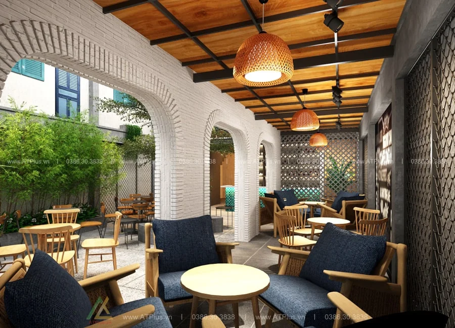 Trang trí thiết kế thi công quán cafe sân vườn