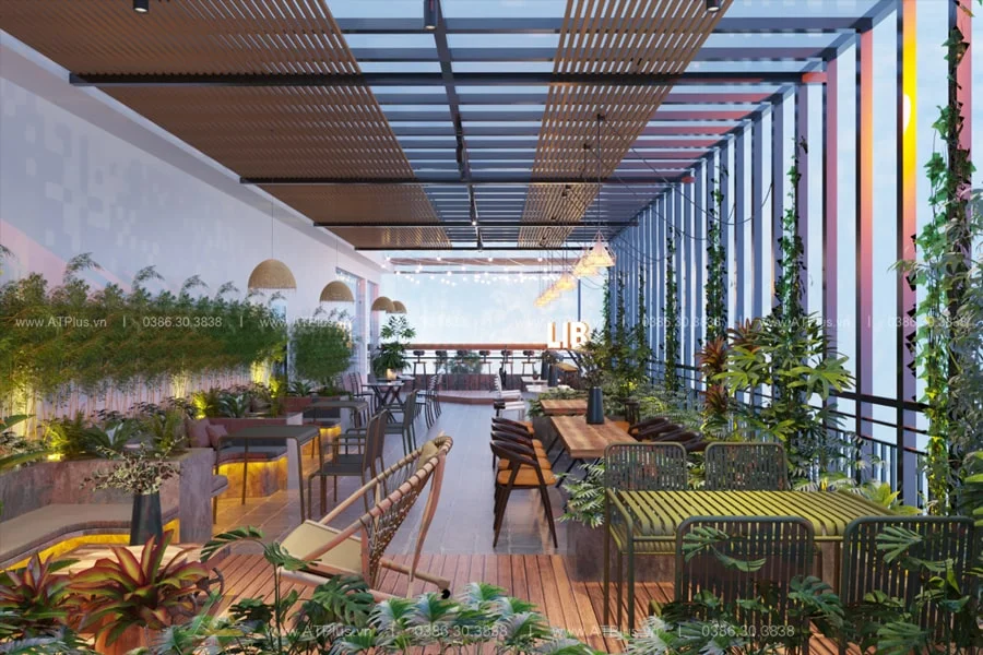 Trang trí thiết kế thi công quán cafe sân vườn