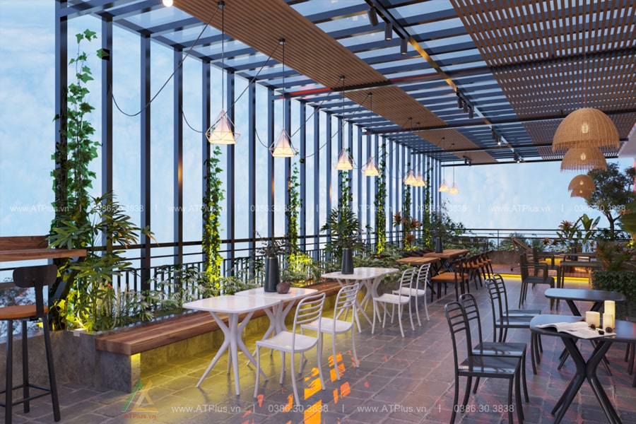 Trang trí thiết kế thi công quán cafe sân vườn