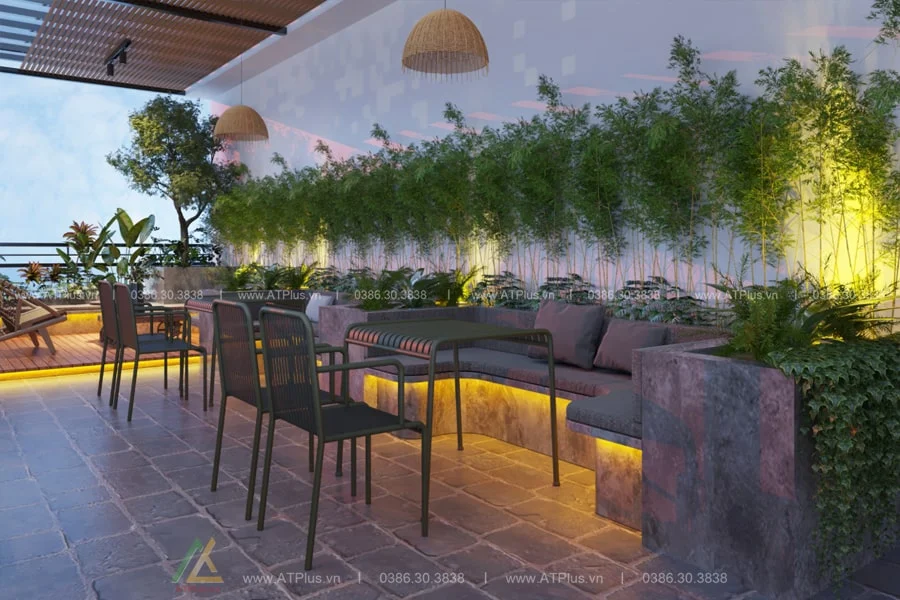 Trang trí thiết kế thi công quán cafe sân vườn