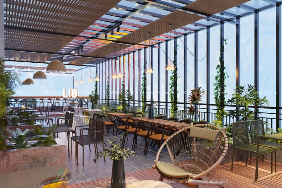 Trang trí thiết kế thi công quán cafe sân vườn