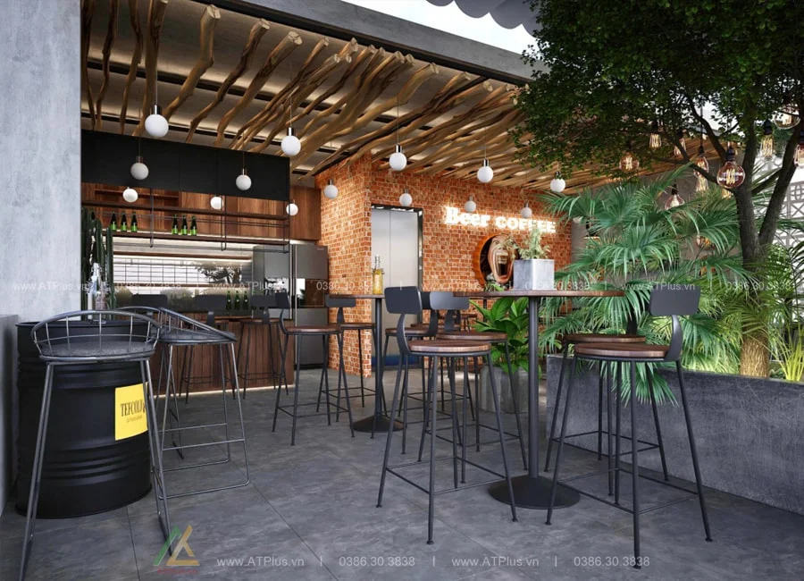 Trang trí thiết kế thi công quán cafe sân vườn