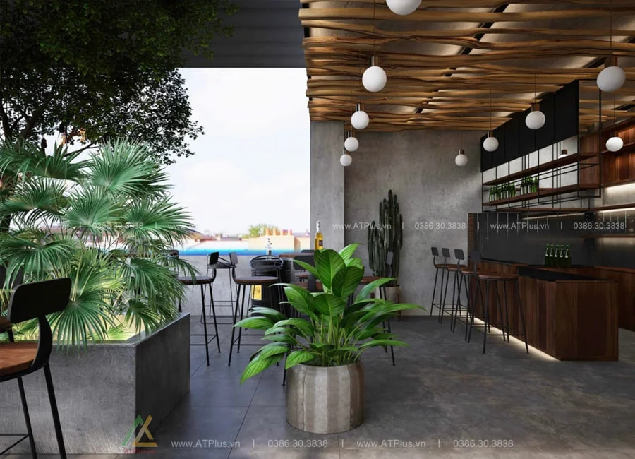 Trang trí thiết kế thi công quán cafe sân vườn