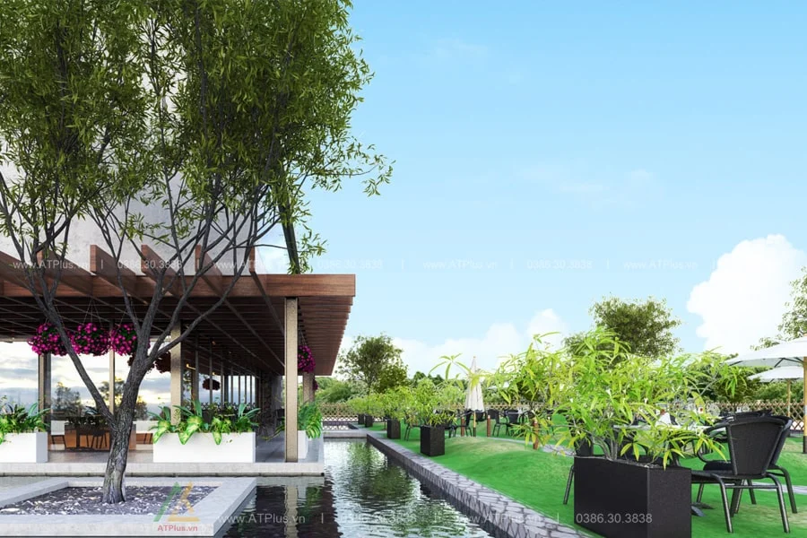Trang trí thiết kế thi công quán cafe sân vườn