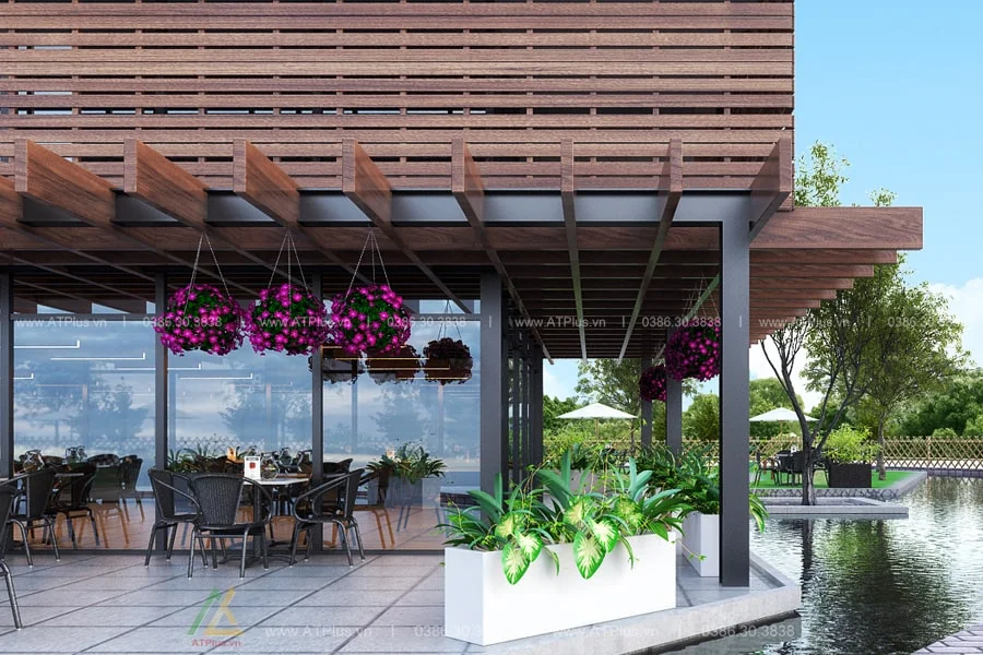 Trang trí thiết kế thi công quán cafe sân vườn