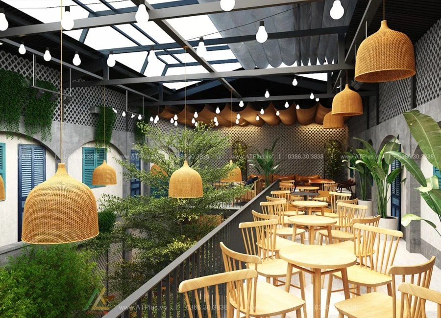 Trang trí thiết kế thi công quán cafe sân vườn