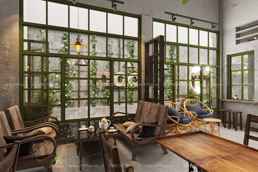 Trang trí thiết kế thi công nội thất quán cafe phong cách vintage